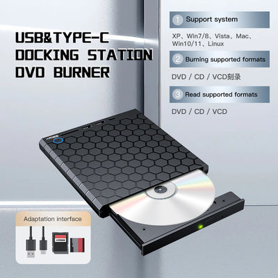 Qualität  External CD DVD Burner USB 3.0 USB C CD-RW Drive DVD-RW Burner Writer Player usine